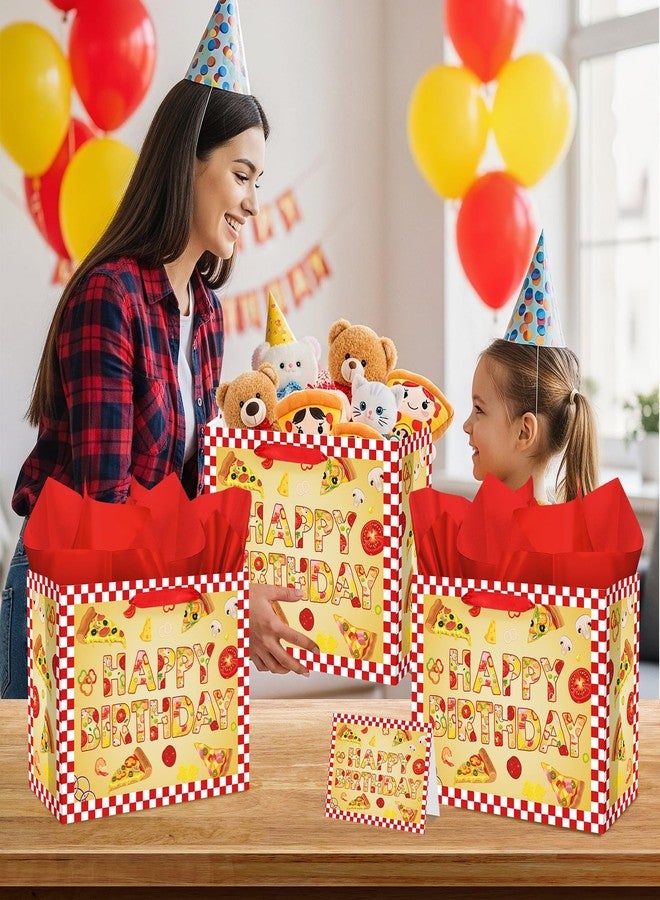 Woosytoo Pizza Birthday Decorations Bag Large Pizza Happy Birthday Paper Bag with Tissue Paper Card Pizza Bday Party Supplies for Kids Festival Bday Cooking Italy Theme Party Supplies - Image 5